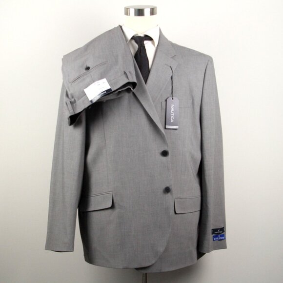 54R Nautica Men's 2-Pc Suit Modern-Fit Bi-Stretch Jacket Blazer Pants 47W E04471 - Picture 2 of 11